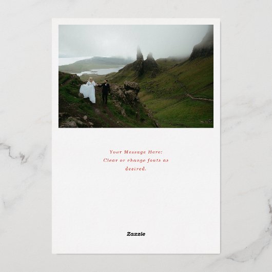 Kerstmis Lettering Winter Bruiloft Foto Folie Feestdagenkaart (Achterkant)