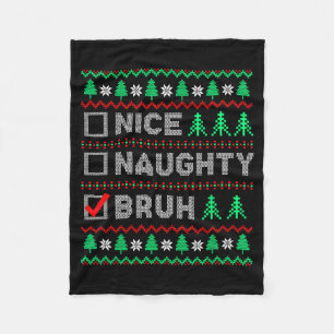Kerstmis Leuk Stout Broer Grappig Kerst Lijst Vrou Fleece Deken