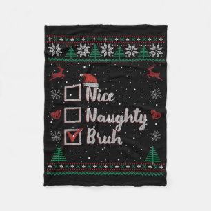 Kerstmis Leuk Stout Broer Grappige Kerstlijst Vrou Fleece Deken