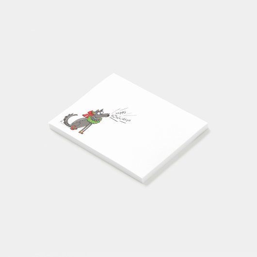 Kerstmis leuk voor kinderen met wolf post-it® notes (Schuin)