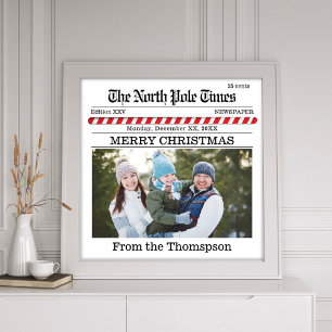 Kerstmis Leuke Eenvoudige Kranten Print Typografie Foto Afdruk