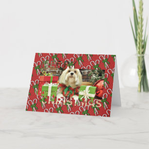 Kerstmis - Lhasa Apso - Muffie Feestdagen Kaart
