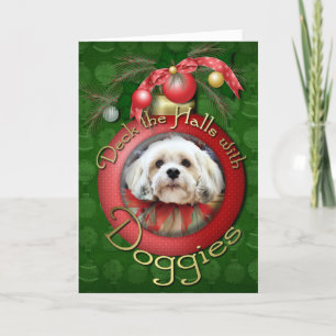 Kerstmis - Lhasa Apso - Muffie Feestdagen Kaart