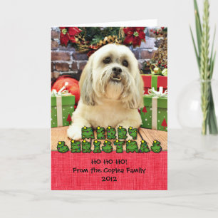 Kerstmis - Lhasa Apso - Solo Feestdagen Kaart