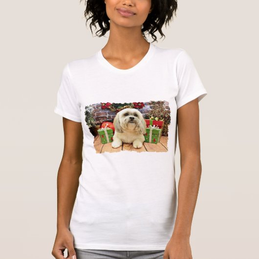 Kerstmis - Lhasa Apso - Solo T-shirt (Voorkant)