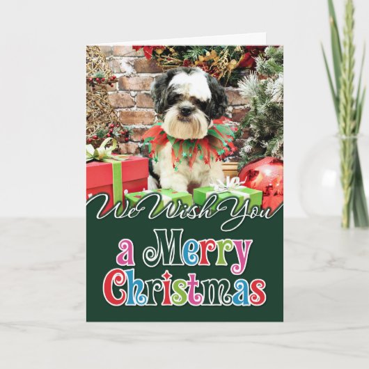 Kerstmis - Lhasa Apso X - Parker Feestdagen Kaart (Voorkant)