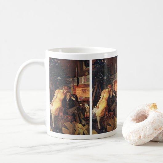 Kerstmis, liefde en Romance Koffiemok (Met donut)