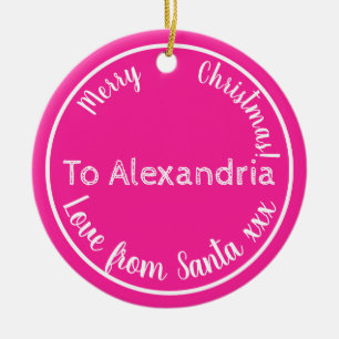 Kerstmis liefde van de kerstman gepersonaliseerd h keramisch ornament