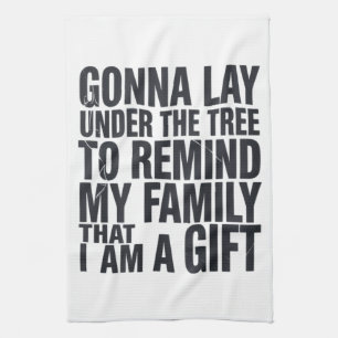 Kerstmis ligt onder de kerstboom Kerstmis Familie Theedoek