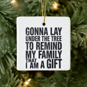 Kerstmis ligt onder de kerstboom Xmas Familie Keramisch Ornament