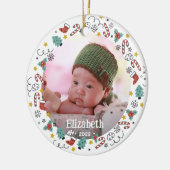 Kerstmis Lijst Baby's Foto Keramisch Ornament (Links)