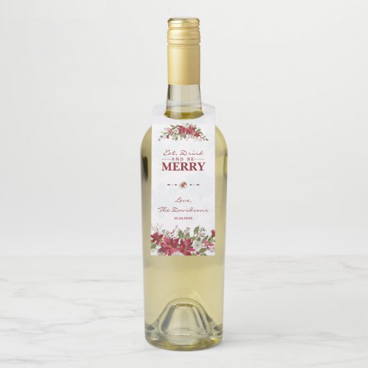Kerstmis, Lijst van Poinsettia Eat Drink en is Mer Flessenhanger (Op fles)