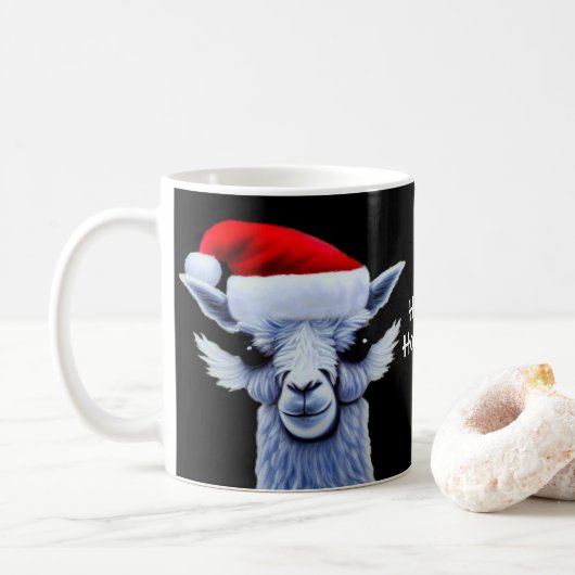 Kerstmis Llama met een kerstPet Mok (Met donut)