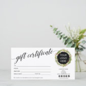 Kerstmis - logo met modern cadeaukaartencertificaa (Staand voorkant)