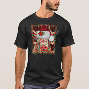 Kerstmis Longhorn Koe leuk Kerstmis Western Aan T-shirt