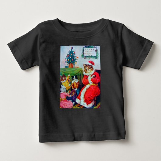 kerstmis, Louis Wain Baby T-Shirt (Voorkant)
