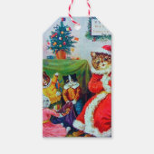 kerstmis, Louis Wain Cadeaulabel (Voorkant)