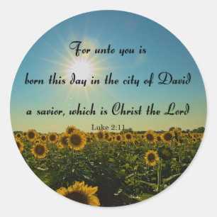Kerstmis, Lucas 2:11 Ronde Sticker