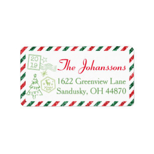 Kerstmis:  luchtpost etiket