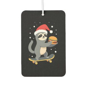 KERSTMIS LUIAARD Grappige Kerst Skateboard Luiaard Luchtverfrisser