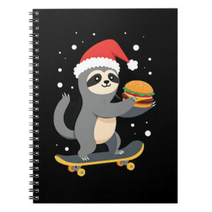 KERSTMIS LUIAARD Grappige Kerst Skateboard Luiaard Notitieboek