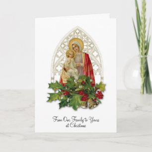 Kerstmis Maagd Maria Baby Jezus Bloemstuk Religieu Kaart