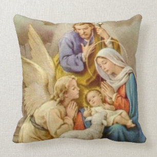 Kerstmis Maagd Maria, St. Jozef, Jezus & engel Kussen