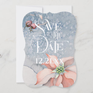Kerstmis, Magic/Poinsettia Wedding - Bewaar de dat Save The Date