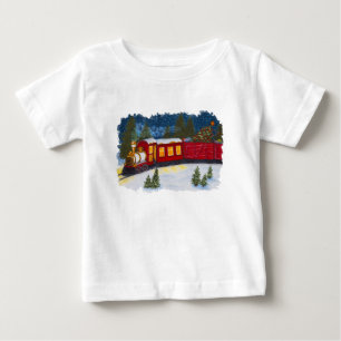 Kerstmis Magie Vintage Rode Stoomtrein T-Shirt