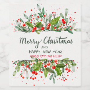 Kerstmis magie wijn etiket