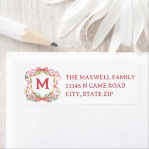 Kerstmis Mahjong Monogram met Preppy-uitstraling Etiket