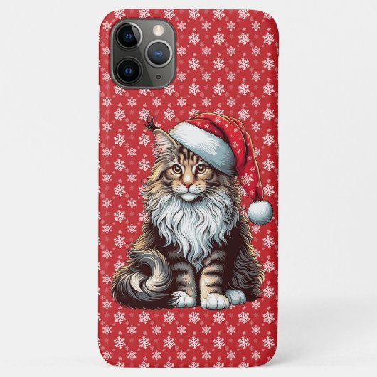 Kerstmis Maine coon kat, Santa Maine Coon kitten Case-Mate iPhone Case (Achterkant)
