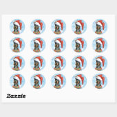 Kerstmis Manchester Terrier Ronde Sticker (Vel)