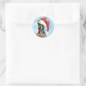 Kerstmis Manchester Terrier Ronde Sticker (Tas)