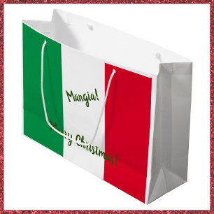 Kerstmis Mangia Italiaanse vlag Rood Wit en Groen Groot Cadeauzakje