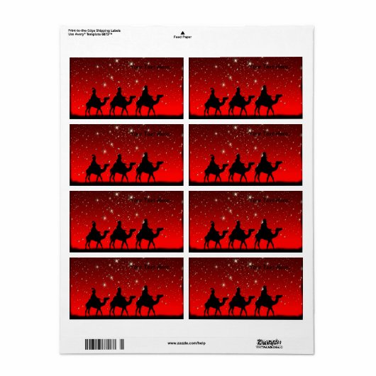 Kerstmis Mannen Red Sky Star Lite Night Etiket (Full Sheet)
