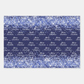 Kerstmis marineblauw confetti elegant inpakpapier vel (Voorkant)