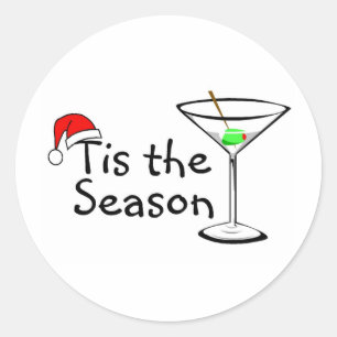 Kerstmis Martini Dit Het Seizoen Ronde Sticker