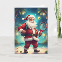 Kerstmis-match van Sinterklaas – Tennis kerstkaart