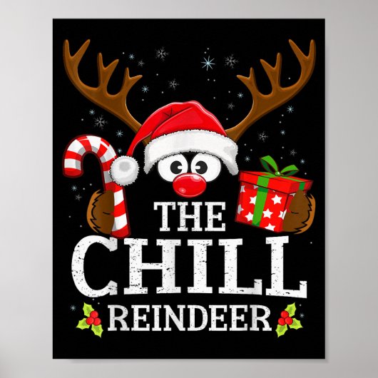 Kerstmis Matching The Chill Rendier Familie Poster (Voorkant)