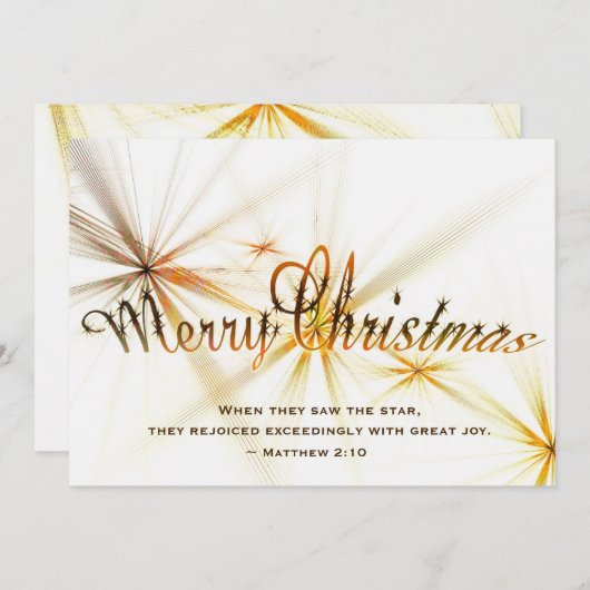 Kerstmis, Matthew 2:10 Modern Star Design Flat Feestdagenkaart (Voorkant / Achterkant)