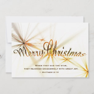 Kerstmis, Matthew 2:10 Modern Star Design Flat Feestdagenkaart