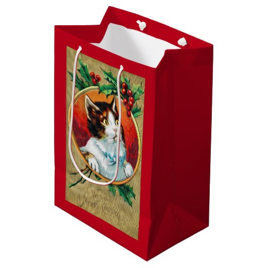 Kerstmis Medium Cadeauzakje (Voorkant Gekanteld)