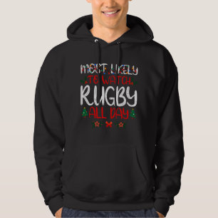 Kerstmis Meest waarschijnlijk om Rugby kijken De h Hoodie