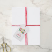 Kerstmis Merry and Bright Familie Cadeau Label Cadeaulabel (Met Touw)