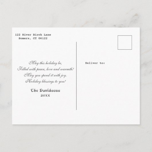 Kerstmis Merry and Bright Script Goud Dennennna Fo Uitnodiging Briefkaart (Achterkant)