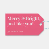 Kerstmis Merry & Bright Cadeaulabel (Voorkant (Horizontaal))