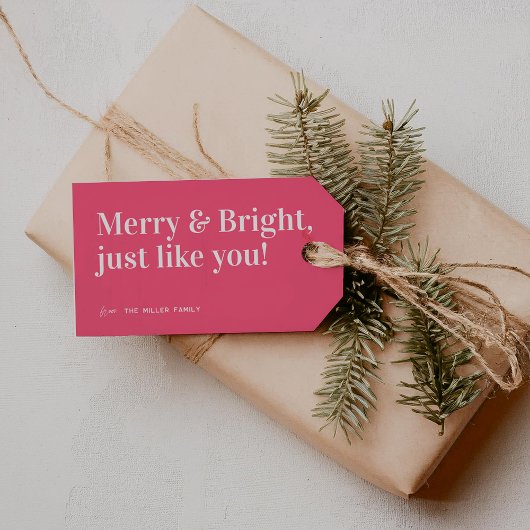 Kerstmis Merry & Bright Cadeaulabel