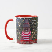 Kerstmis Merry en Bright Rustic Snowman Name Mok (Links)