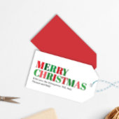 Kerstmis Merry Red and Green Custom Cadeaulabel